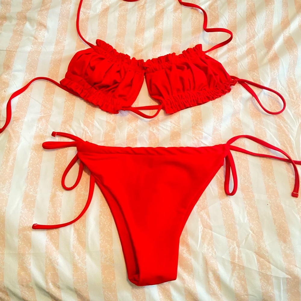 SHEIN candy red two piece